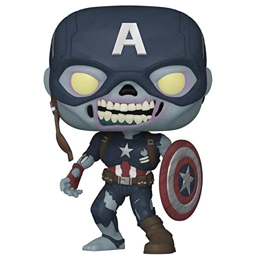 Funko- Figura Pop Marvel What If Zombie Captain America Exclusive 25cm Muñecos acción, Multicolor (122657)