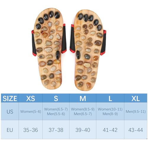 Mikitutu Chinelos de massagem com pedra terrestre, ajudam a fascite plantar na região lombar