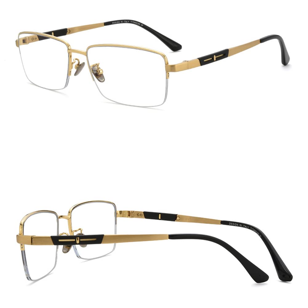 RICCIE Intelligente Herrenbrille aus Reintitan Gleitsicht Multifokus Anti-Blue Presbyopie Brille, HD Asphärisches Harzglas Leser Dioptrie +1,0 bis +3,0,03,+1.25
