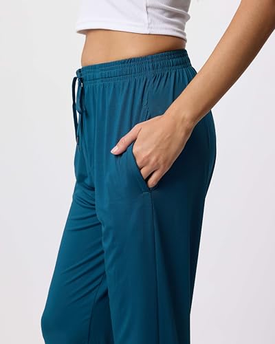 3 Pack: Women's Ultra-Soft Silky Dry Fit Lounge Joggers Lightweight Dry-Fit Pants with Pockets (Available in Plus)4