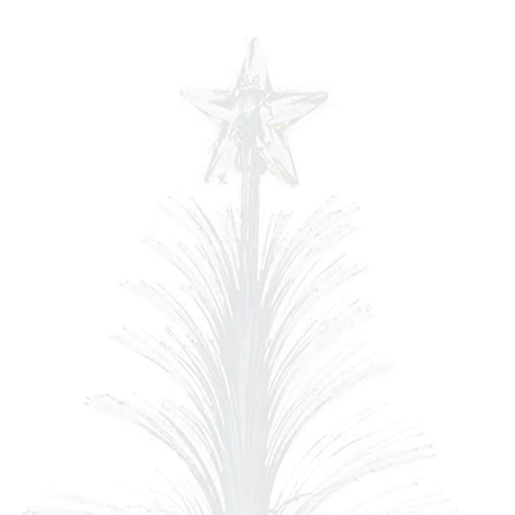 Tomaibaby 9PCS Fiber Optic Christmas Tree Color Changing Holiday Tree Set with a Star Christmas Santa Xmas Decoration White