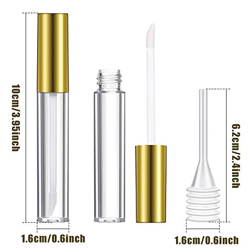 40 Tubes de Gloss Vides 10ml en Or avec Inserts et Entonnoirs