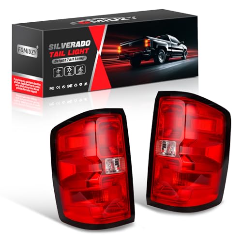 FOMIUZY Tail Lights Assembly Fit Chevy Silverado 1500 2016 2017 2018 Chevrolet 2500 3500 HD 2500HD 3500HD Rear Brake Turn Signal Back Up Taillight Left Driver Right Passenger Side GM2800261 GM2801261