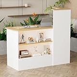 【Montage à 2 personnes】 Afin d'assurer sa stabilité, cette table d'accueil est divisée en un grand nombre de pièces. Veuillez suivre les instructions étape par étape avec toute votre attention. Chaque pièce est étiquetée et toutes les pièces sont accompagnées d'un mode d'emploi. Dimensions totales : 120 cm (L) x 50 cm (P) x 110 cm (H). Veuillez vérifier l'image de la taille dans la description si vous souhaitez connaître la taille de l'espace intérieur.