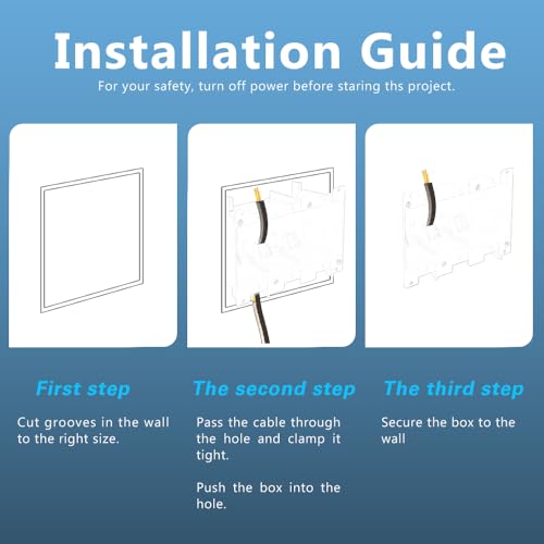 Image of 3 Gang Old Work Box,Plastic Junction for Switches,PVC Box 3 Gang Deep | ETL Listed for Home Improvement,AWG Standard,Fire Rated for Two Hours(1 Pack)