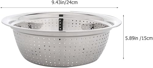 Miniatura 6 de Cuenco de lavado de arroz de acero inoxidable, colador, colador, escurridor de cocina, frutas y verduras, cesta de lavado para pasta, ensalada,