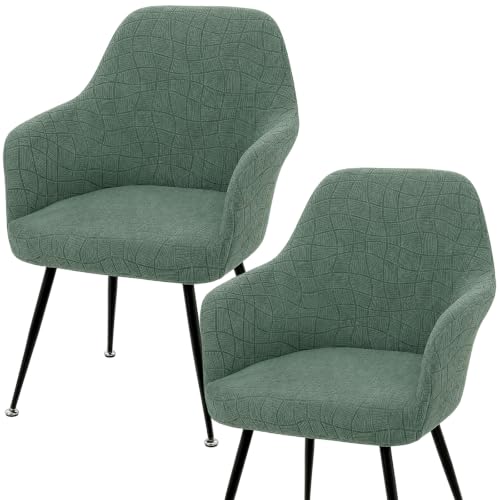 Stuhlhussen 2er Set Hellgrau Wasserdicht Jacquard Strech Stuhlbezug