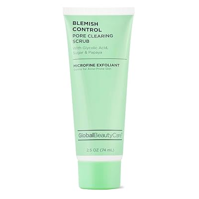 Global Beauty Care Blemish Control Skincare 4-Piece Kit- Facial Cleanser (2.5oz), Scrub (2.5oz), Spot Treatment (0.5oz) & Facial Moisturizer (1.7oz) Retinol, Vitamin C, Hyaluronic & Glycolic Acid