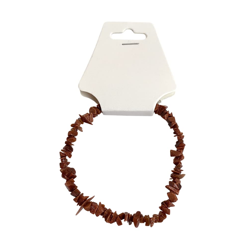 VIE Gemstone Chip Stretch Bracelet, Red Goldstone