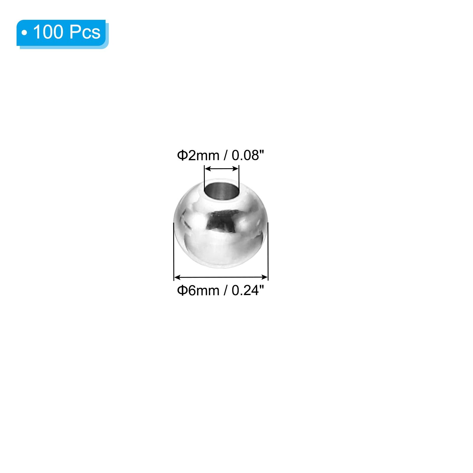 PATIKIL Smooth Round Spacer Beads - Image 2