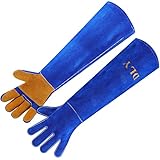 DLY Bissfeste Handschuhe für den Umgang mit Tieren, Anti-Biss Arbeitshandschuhe zum Schweißen, Pflegen, Umgang mit Hund/ Katze/ Vogel/ Schlange/ Papagei/ Eidechse/ Reptilien (23.6 INCH / 60 CM)