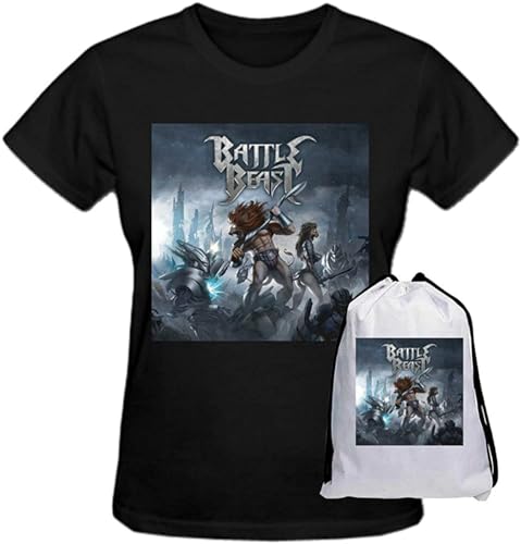 Photo de ANGXIAO Battle Beast Battle Beast Women T Shirts Round Neck XXXX-L Black XXL