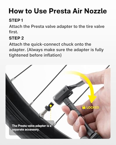 HOTO Mini Bike Tire Pump, 25s Fast Inflate Bicycle Pump with