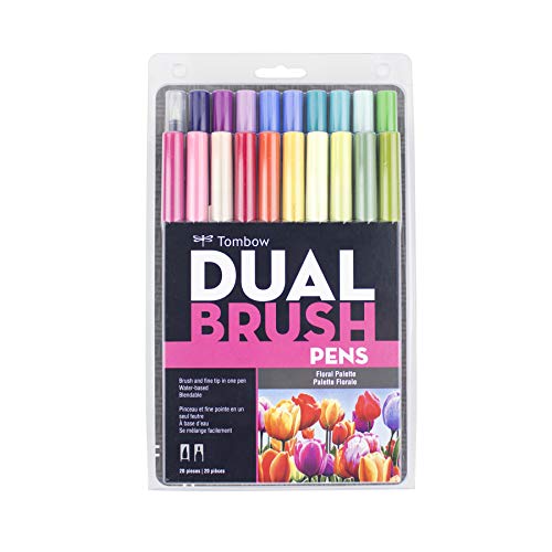 Tombow Dual Brush Pens (Floral Palette, 20-Pack)