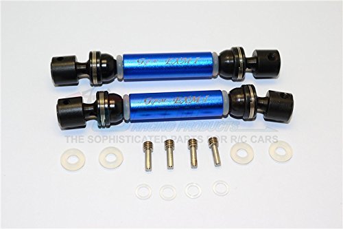 GPM for Traxxas E-Maxx Upgrade Parts Aluminum + Steel Front   Rear CVD Main Shafts - 1Pr Set Blue