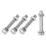 METALLIXITY Sechskant Kopf Schrauben Bolzen Muttern Flach und Schloss Unterlegscheiben Kit (M8x50mm) 4Set 304 Edelstahl Sortiment Kit - für Hausgerät