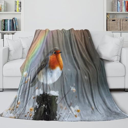 Couverture anti décoloration Robin plaid chaud microfibre 150x200