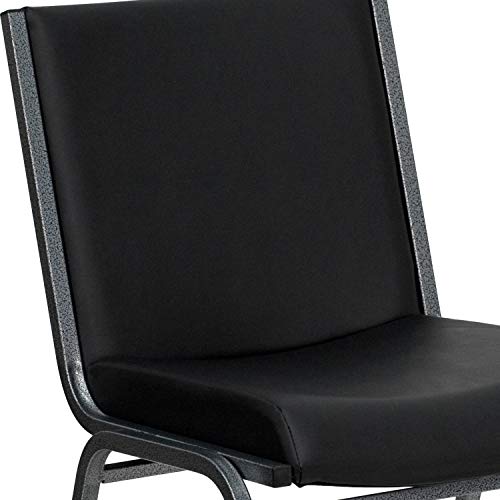Flash Furniture 4-XU-60153-BK-VYL-GG Hercules Series Heavy-Duty Cushioned Vinyl Lobby Chairs W/ Ganging Bracket, Stacking Chairs For Waiting Rooms/Offices thumb #9