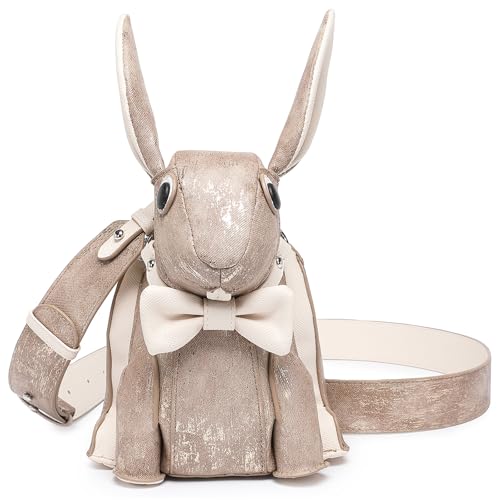 Image of Women PU Leather Unique Novelty Cute Easter Rabbit Shape Crossbody Shoulder Bag Handbag Purse for Girls