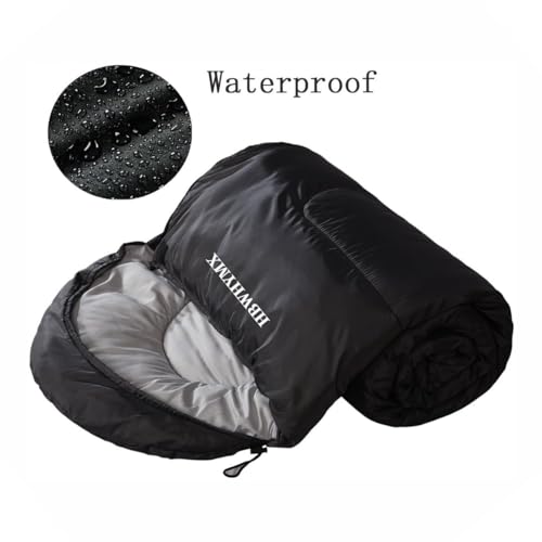 Black Sleeping Bags for Adults Backpacking Lightweight Waterproof- Cold Weather Sleeping Bag for Warm Camping Hiking Outdoor Travel Hunting with Camping Sleeping Bag (Black1, 86 x 31.5inches) — view 3