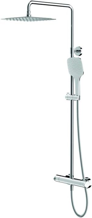 BRAVAT 3591522 Duschaccessoires Square Thermostatic Shower System, Chrome