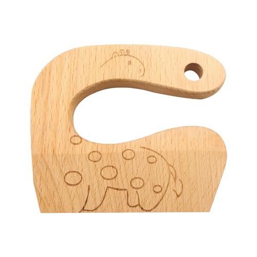 Reochps Childrens Wooden Knife Childrens Kitchen Knife Children Cutting Knife Deer Pattern Cute Shapes Safe Cutting Tool for Toddlers Kid-Friendly Cutter for Fruit Vegetables & Bread