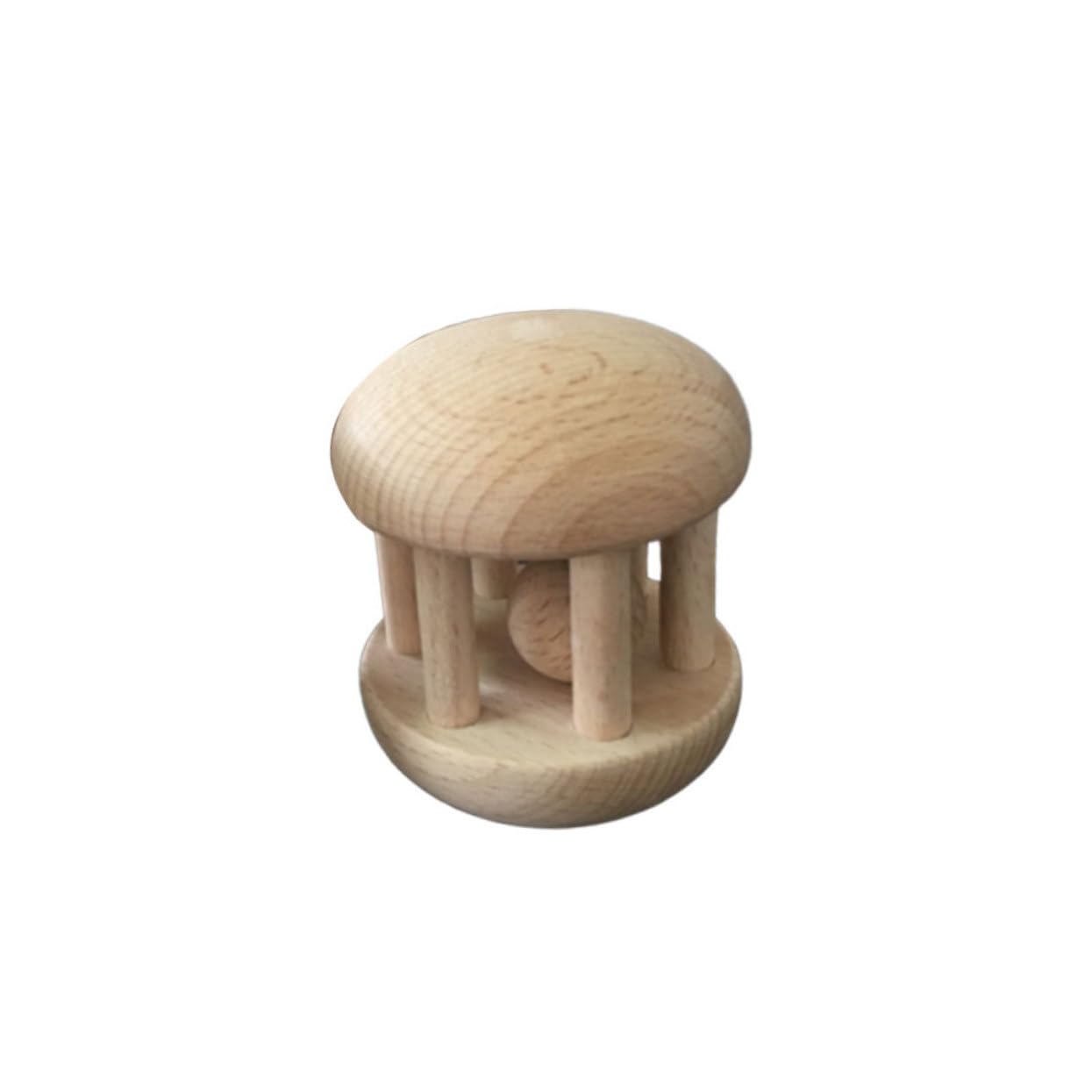 HANABASS Solid Color Wooden Hand Rattle for Boy Girl Safe Handbell with Wooden Ball Engaging Enhance Grip Skills Parent Bonding for Newborns