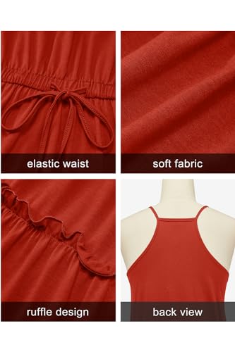 Image of Newshows Women's Summer Casual Dress Cute A Line Ruffle Hem Flattering Fit Beach Vacation Sundress