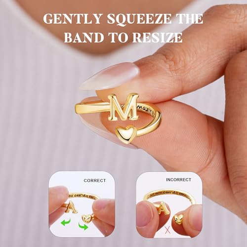 Turandoss Initial Heart Rings for Teen Girls Kids Gifts Trendy Stuff - image 6