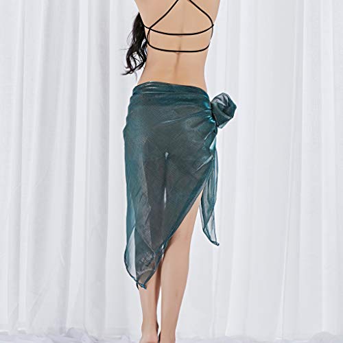 DYNWAVE Cinto de Dança Do Ventre Cintura Dança Do Ventre Hip Cachecol Cinto Triângulo Saia Turquesa