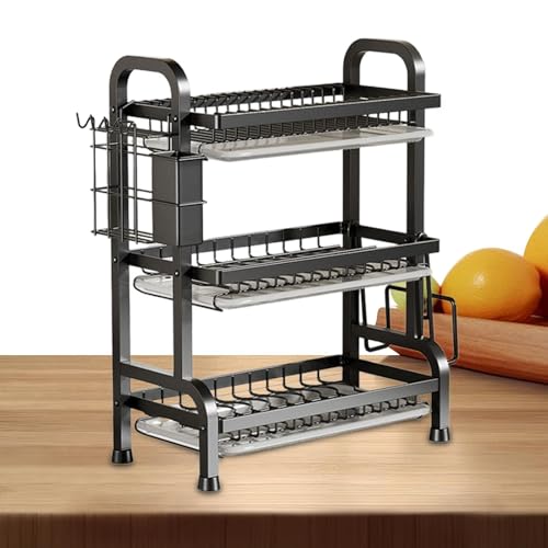 ycezw Scaffale portaoggetti per lavello, organizer per lavello | Organizzatori per lavello da cucina Armadio da cucina Porta spugne, stabile scolapiatti da cucina portaoggetti da cucina salvaspazio da