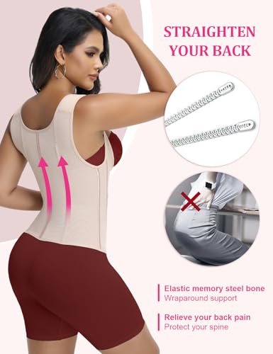 Image of SHAPSHE Waist Trainer for Women, Tummy Control Sports Girdle, Workout Body Shaper with Adjustable Shoulder Strap