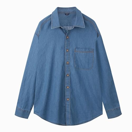 Chaqueta de mezclilla casual manga larga para hombre miniatura 6