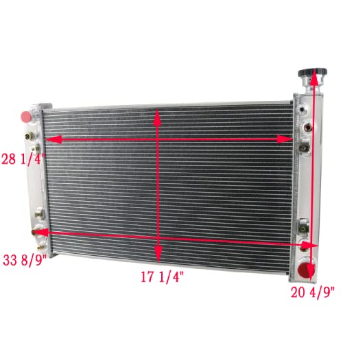 Ozcoolingparts 3 Row Aluminum Radiator + 2 X 12" Fan W/Shroud + Relay For 1988-1999 Chevy Gmc C/K/P/R/V Series 1500 2500 3500 Pickup Suburban Blazer 4.3 5.0 5.7, V8 (3 Row Radiator) #TOP2
