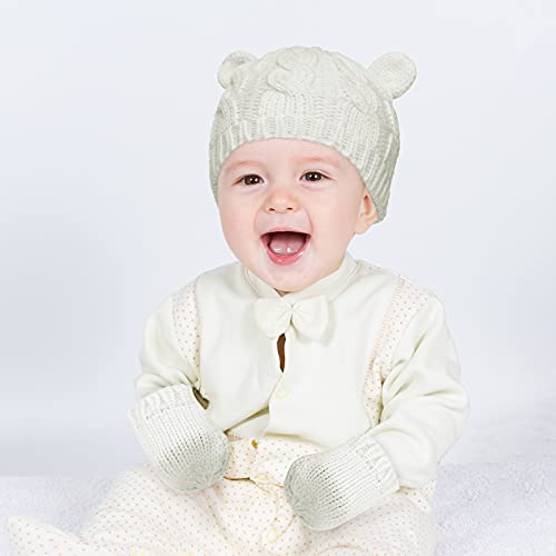 6 Pieces Baby Hats And Mitten Set Winter Newborn Unisex Beanie Hat Knitted Gloves Warm Cap Infant Toddler For Boys Girls 6 To 18 Months (Null) #TOP3