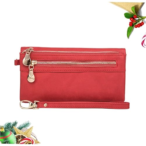 Pu Leather Vintage Handbag Wallet for Women Girls Red Multipurpose Purse Snap Closure for Daily Use for Cash and Cards3