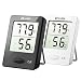 Habor Thermometer Indoor (2 Pack), Superior Mini Digital Hygrometer Indoor Accurate Humidity Monitor Gauge for House, Office, Greenhouse, Home (2.3X1.8inch, Black)