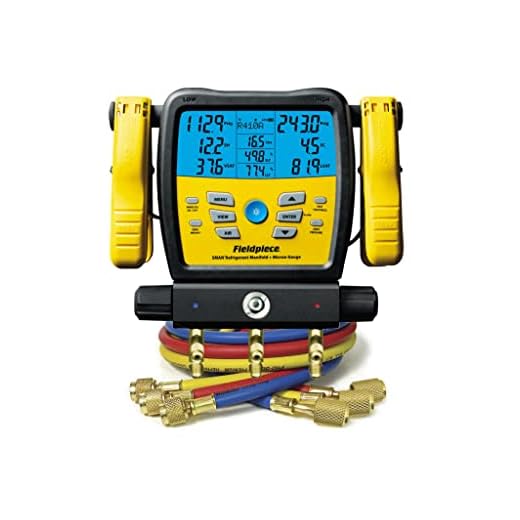 Fieldpiece SM380V - Three Port, Wireless SMAN Manifold with Micron Gauge and CPS HP5A Hoses
