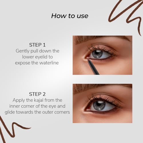 Image of LoveChild Masaba Colored Kajal, Coorg Coffee (Dark Brown)- Intense Color, Smooth Glide, Waterproof, Smudge-Proof Eye Pencil with Almond Oil, 0.3 g