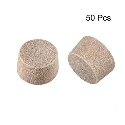Image of uxcell Wood Button Top Plugs 9 /25 Inch Cherry Hardwood Furniture Plugs 1 /4 Inch Height 50 Pcs