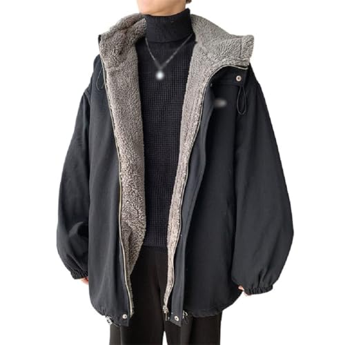 Lamb Wool Coat Winter Thick Overalls Loose Boys Cotton-Padded Jacket Cotton Jacket(Large)