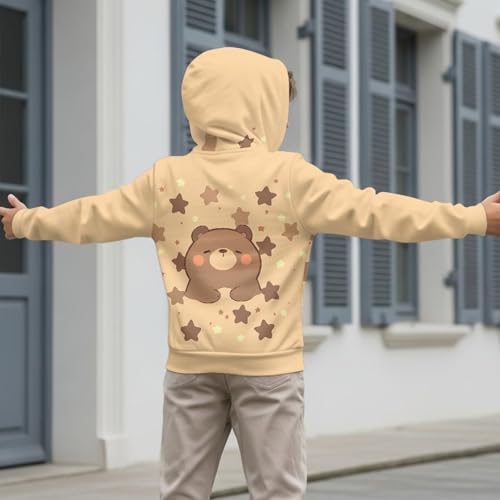 AFPANQZ Kids Zip-Up Hooded Sweatshirt Lightweight Hoodie Long Sleeve Hooded Jacket with Pockets for Boys 6-16 Years4