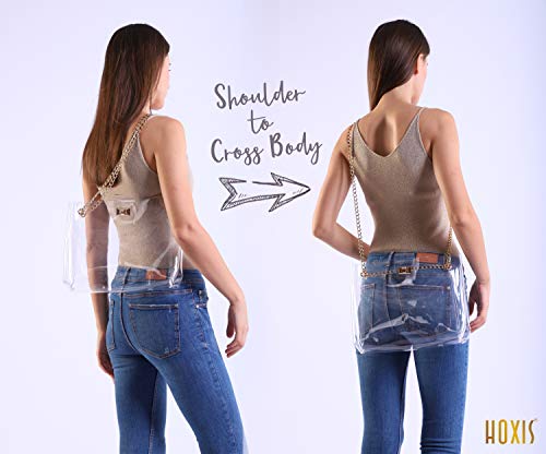 Multifunction Clear Chain Tote with Turn Lock Womens Shoulder Handbag - Image 4