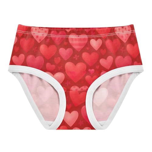 Joisal Girls Underwear Toddlers Cotton Panties for Girl Briefs Underpants Cute Red Hearts Valentine Size 6
