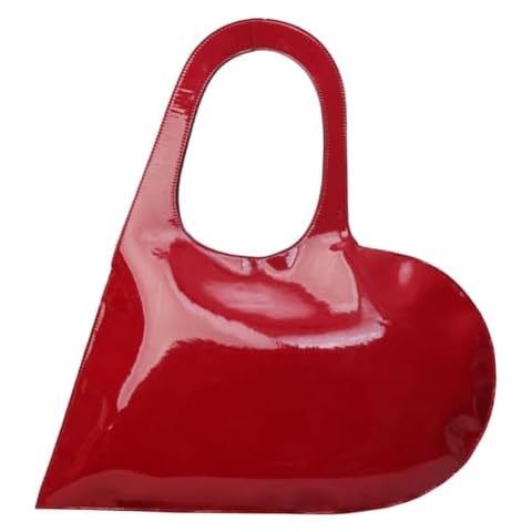 Lovehomily Luxury Design Heart Fashion Clutch Purse PU Leather Underarm Bag Solid Color Trendy Tote Bag Summer Top Hand Bag for Women and Girls (Red) Cover
