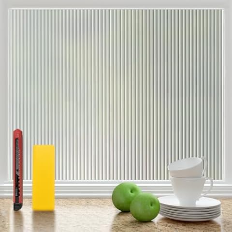Sevenpers Reeded Glass Window Film Privacy Protection Cover