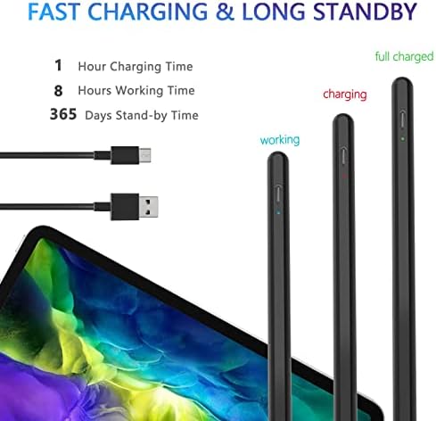 Stylus Pen for iPad 2018-2022 Palm Rejection, Stylus Pencil 2nd Generation Magnetic Attach, Compatible with iPad Pro 11 & 12.9 inches iPad 6/7/8th Gen/iPad Air 3rd/4th Gen/iPad Mini 5th Gen