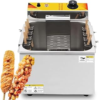 1900W Commercial Deep Fryer - Automatic Corn Dog & Cheese Hot Dog Machine, 12L Electric Fryer for Chips, Snacks & Parties, Ideal for Restaurants & Food Trucks