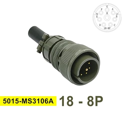 Conector militar MIL-C 5015 18S-8 de acoplamiento roscado resistente a aceites 2