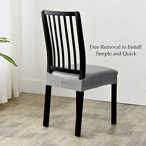 image for MILARAN Velvet Dining Chair Seat Slipcover, Soft Stretch Chair Cushion